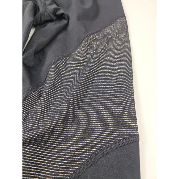 Nike pro compression ankle length color block silver XS metallic EUC leggings - Picture 3 of 8